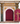 Italian Painted Wood Cabinet with One-Door and Elaborate Fabric Decor