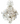 French 1940s Crystal and Glass Chandelier on Iron Frame with Six Outer Lights